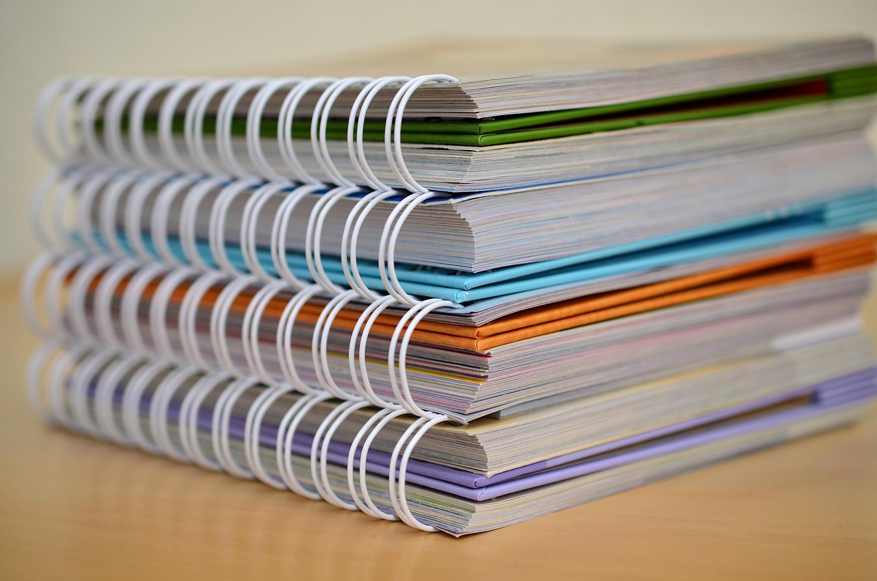 spiral binding, multicoloured, calendar, paper, leaves, nature, bound